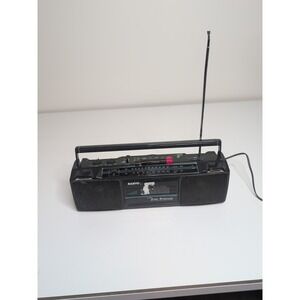 Sanyo Model No M7024A Boombox Radio With Cassette Player Black